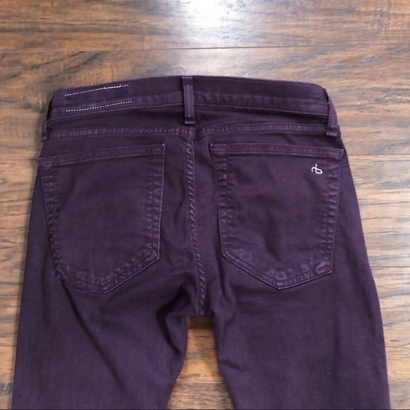rag & bone • The Dre skinny boyfriend jeans Aged Wine burgundy maroon ankle slim - Picture 9 of 10